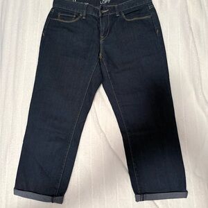 LOFT Indigo Cropped Straight Jeans